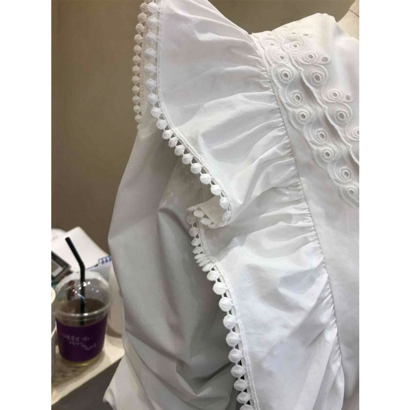 Women's Blouse Sweet Lace Buttoned