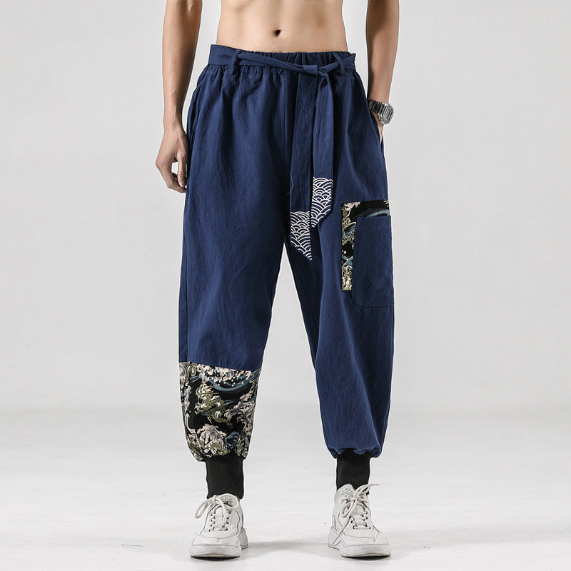 Men's 200 Jin Linen Fashion Loose Large Cotton Joggers