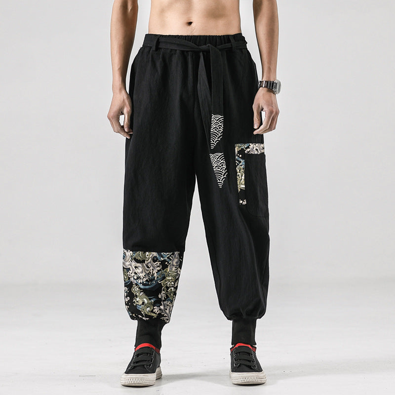 Men's 200 Jin Linen Fashion Loose Large Cotton Joggers