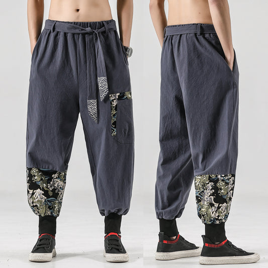 Men's 200 Jin Linen Fashion Loose Large Cotton Joggers