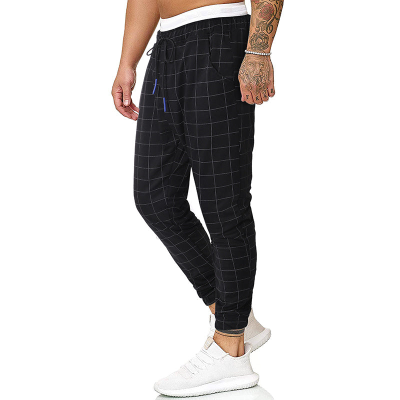 Men's Fashion Checkered Casual Style Joggers