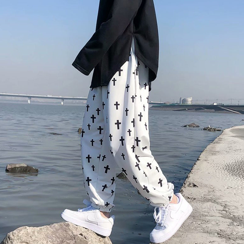 Trendy Cross Nine-Point Joggers