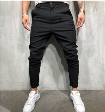 Men's Solid Color Slim-fit Pants Casual