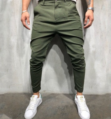 Men's Solid Color Slim-fit Pants Casual