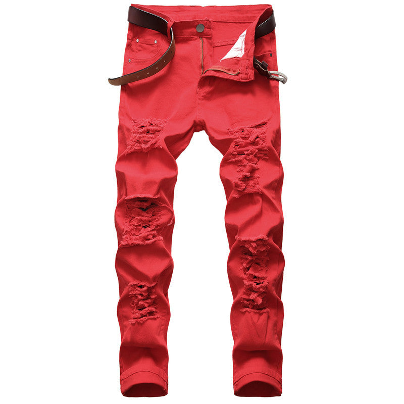 Trendy Fashion Stretch Big Ripped Pants
