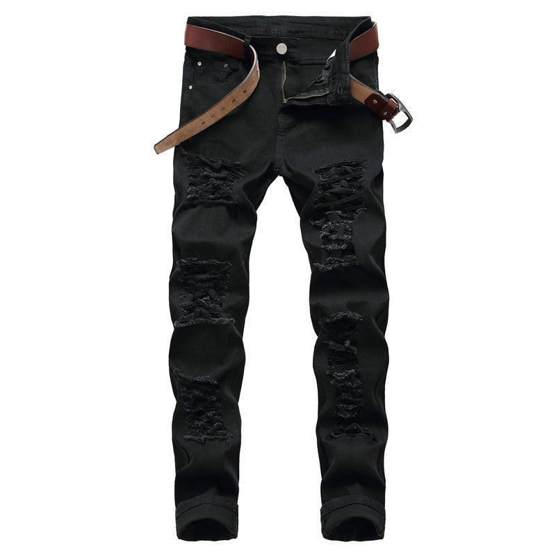 Trendy Fashion Stretch Big Ripped Pants