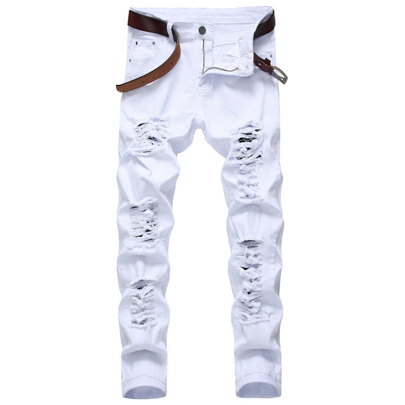 Trendy Fashion Stretch Big Ripped Pants