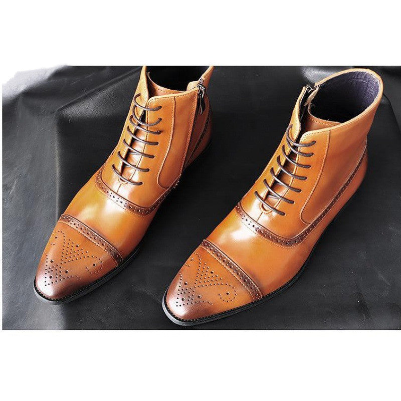 Men Big Size Plush Warm Winter Striders Men's Brown Vintage Men's Striders