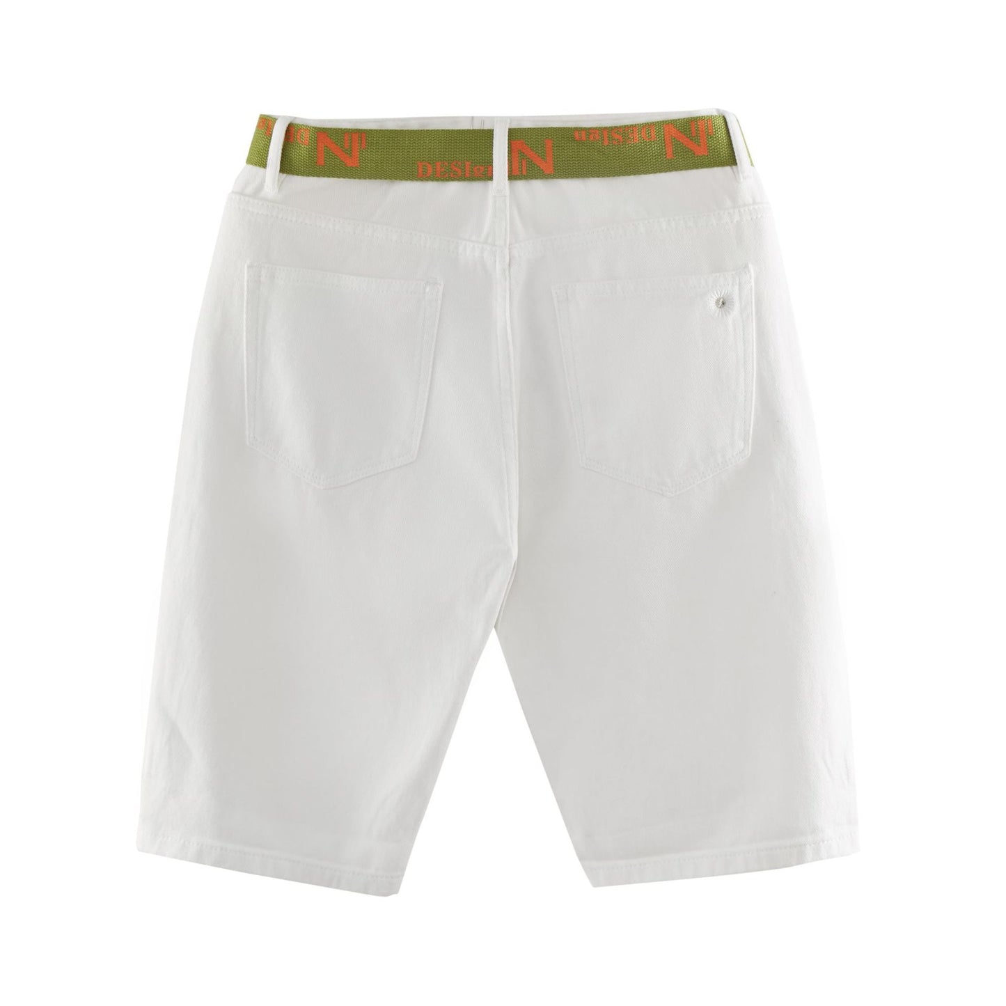 Men's New Casual Thin Embroidered Hole White Shorts