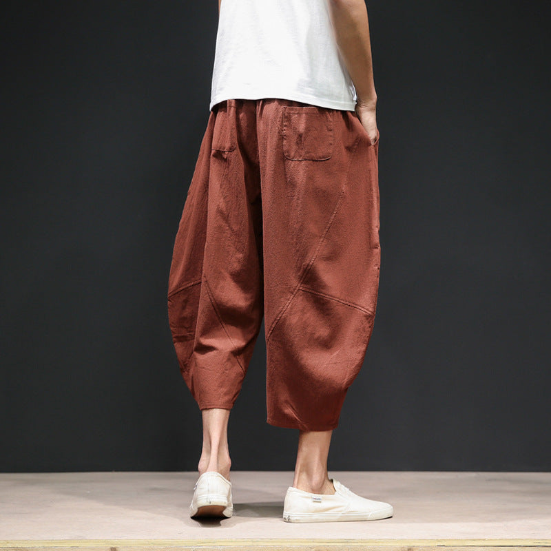 Men's Cropped Loose Wide-leg Shorts