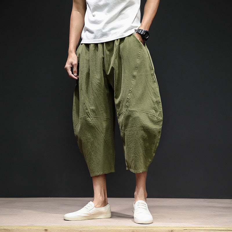 Men's Cropped Loose Wide-leg Shorts