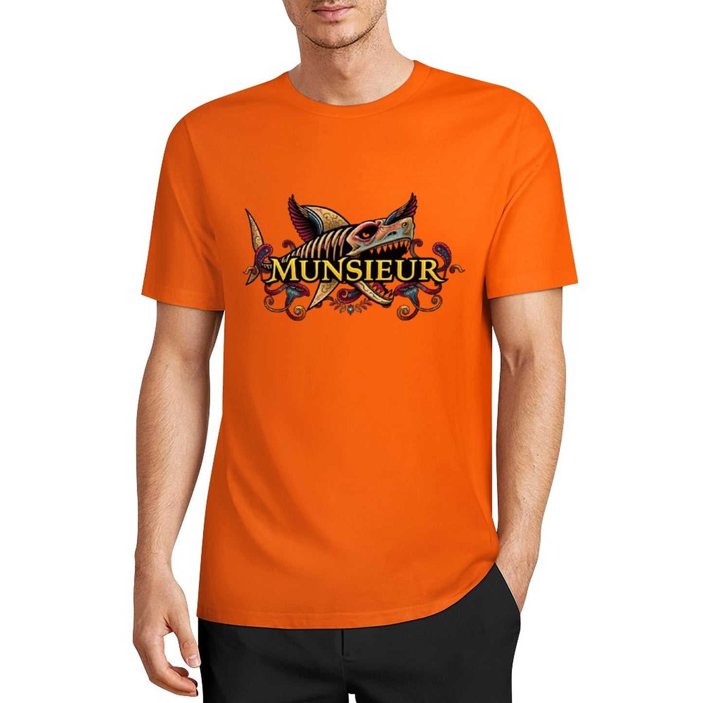 Men's Set Cotton Tee Design "Street Shark" by MUNSIEUR