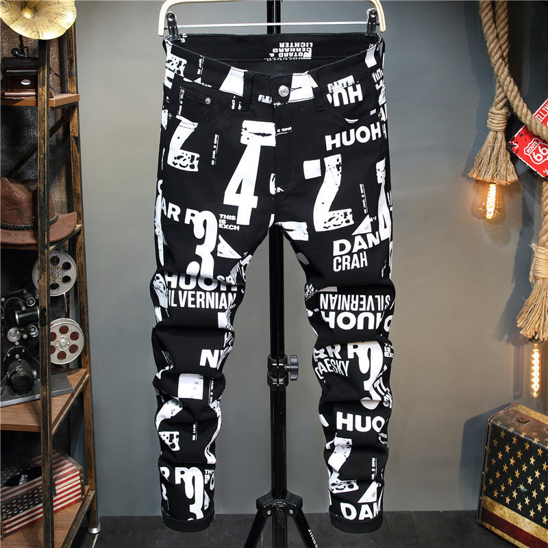 Men's Designer Brand Fashion Slim-Fit Pants Streetwear
