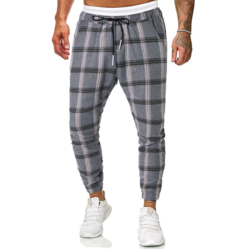 Men's Fashion Checkered Casual Style Joggers