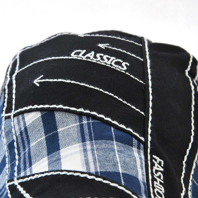 Duck Tongue Hat Plaid Patchwork Parallel Arrow