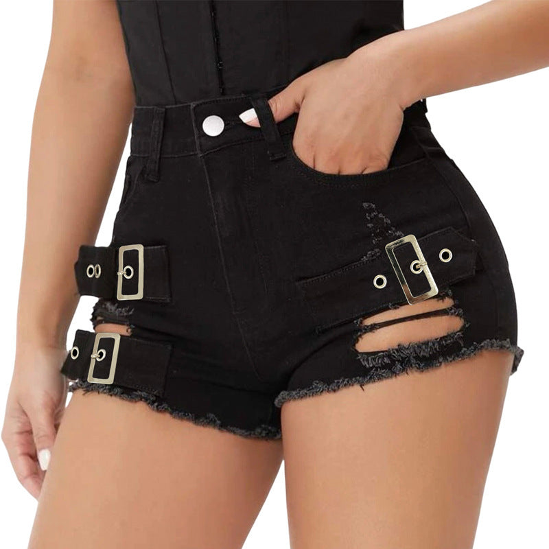 High Waist Sexy Ripped Stretch Casual Bottoms for Her