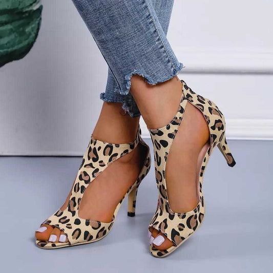 Women's Zippered High Heels Fish Mouth Heels