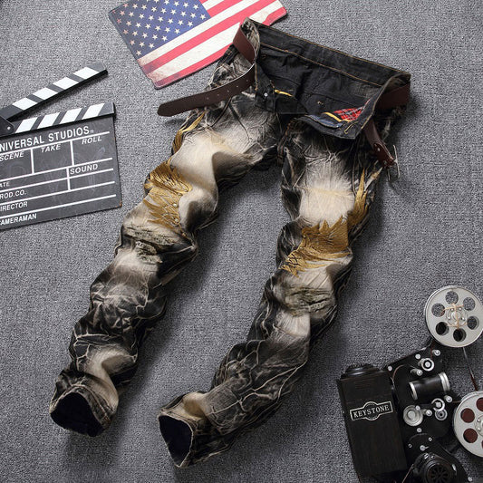 Men's Versatile Fashionable And Comfortable Embroidered Pants