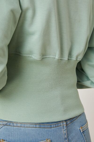Boat Neck Lantern Sleeve Blouse - Munsieur