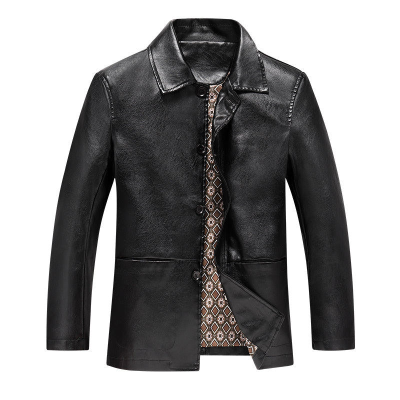 Men's Plus Size Leather Coat