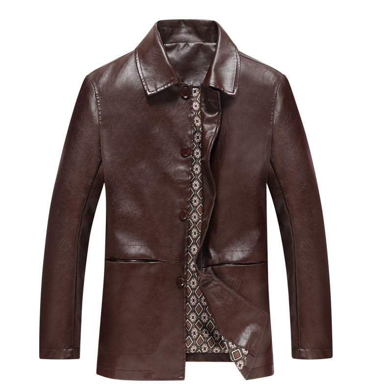 Men's Plus Size Leather Coat
