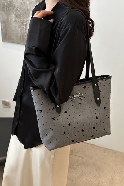 Bow Trim Polyester Tote Bag - Munsieur