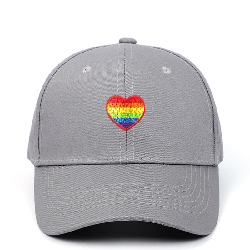 Men's Fashion Rainbow Heart Embroidered Outdoor Sun Hat
