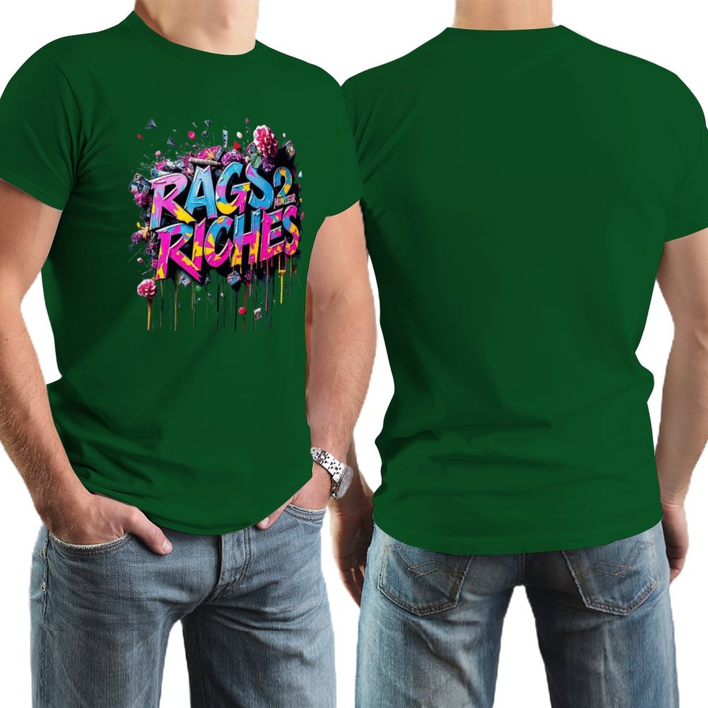 Men's Tee Munsieur Original Design "Rags2Riches" Streetwear Design