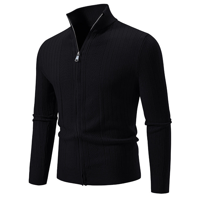 Solid Color Zipper Cardigan Hoodie For Men