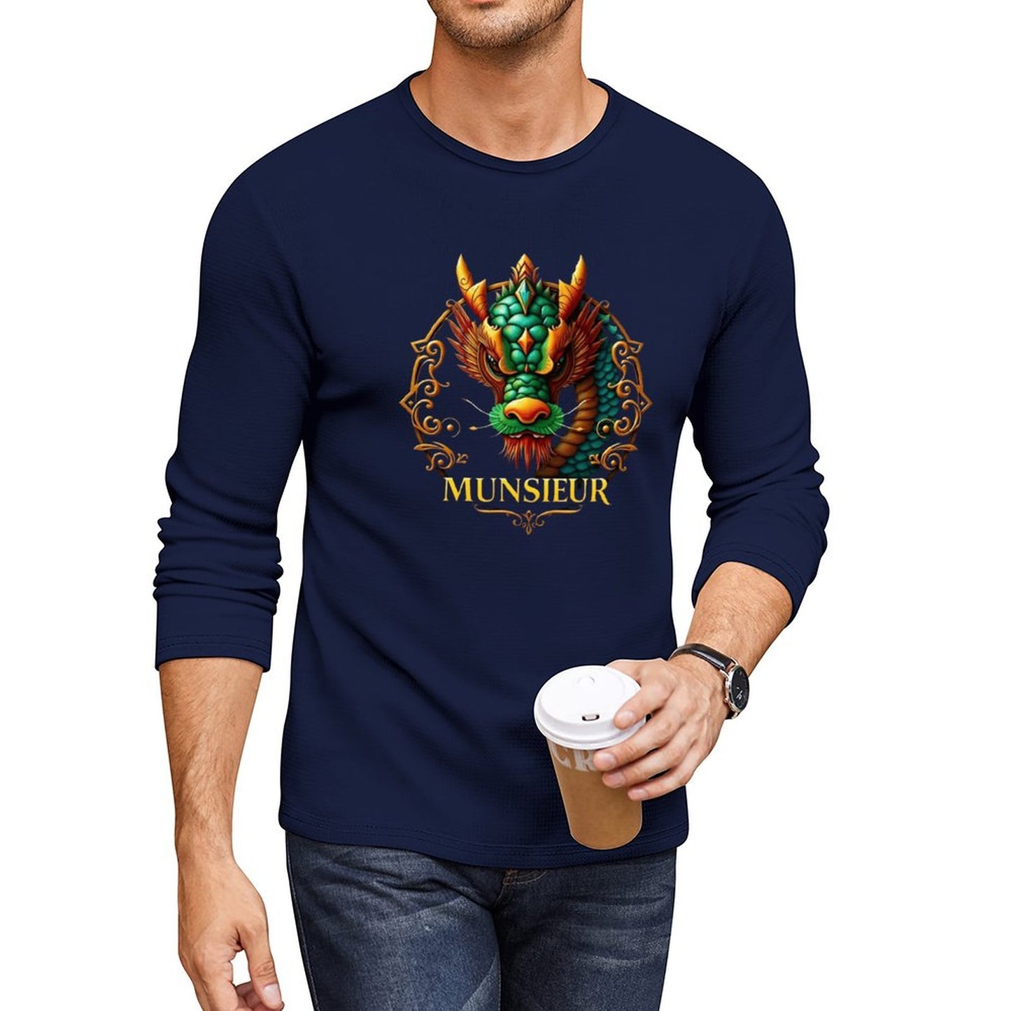 Munsieur Long Sleeve Tee for Men: Understated Elegance, Maximum Comfort - Munsieur