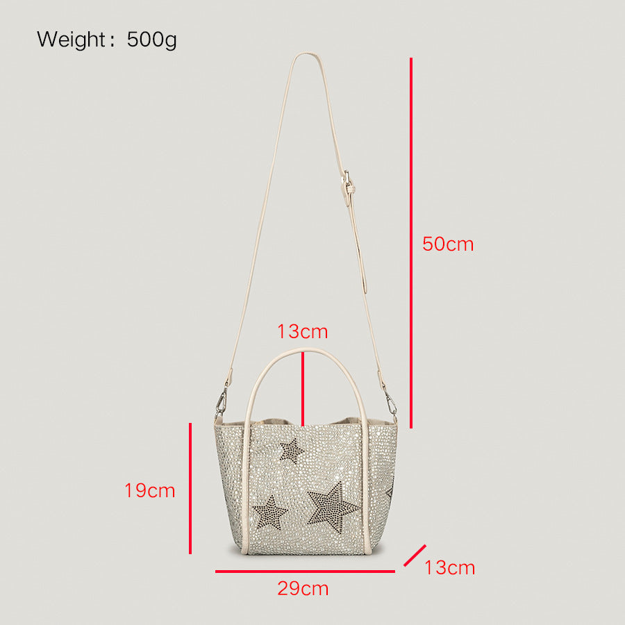Autumn And Winter Rhinestone Shopping Handbag For Women