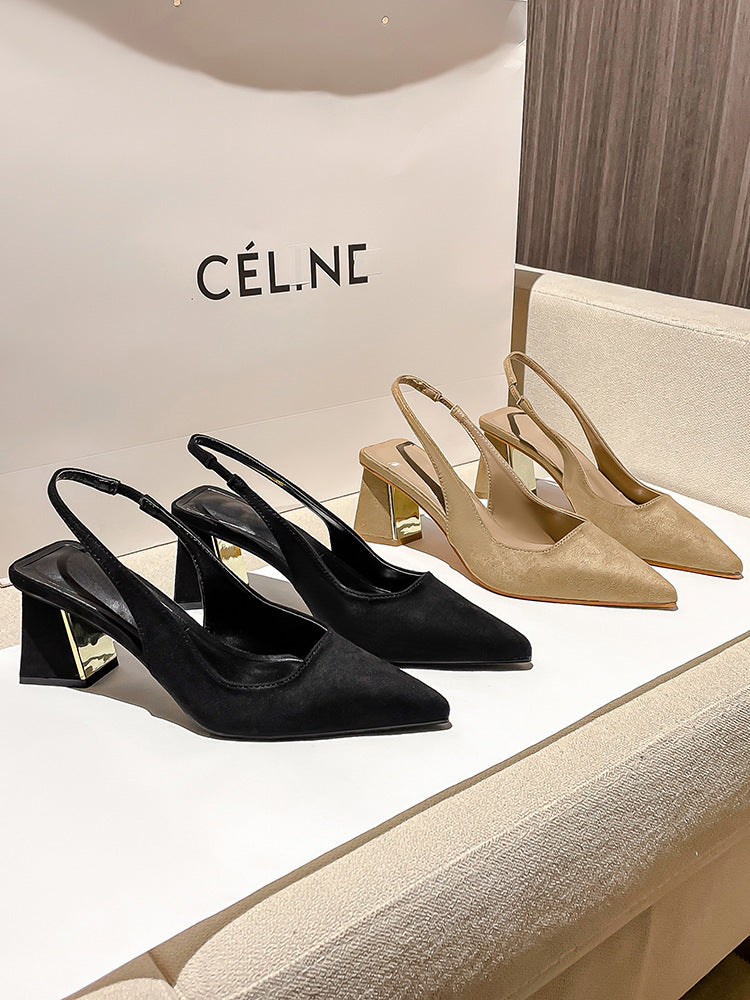Women's Pointed-toe Skinny Suede High Heel Pumps