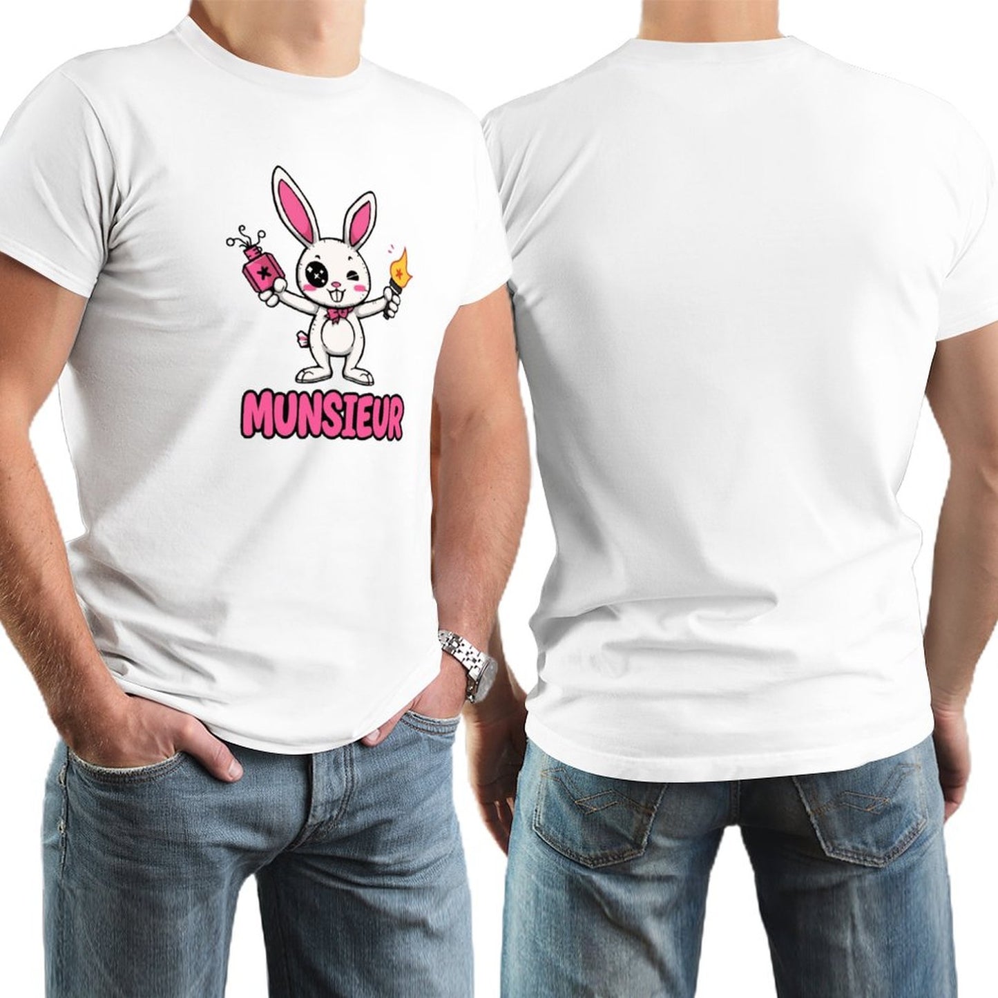 Munsieur Tee for Men Easter Bunny Collection "Strike" Designer Tee