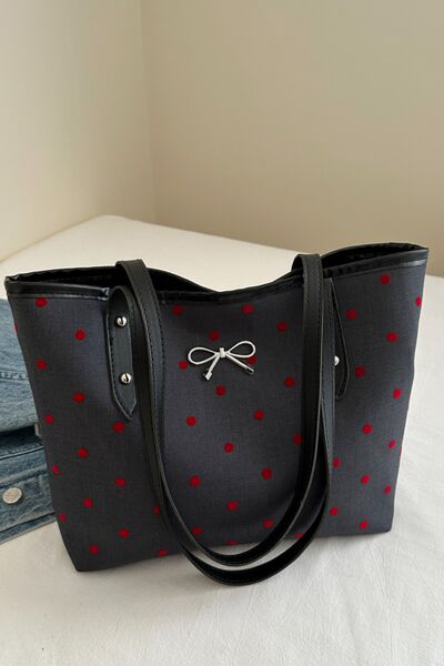 Bow Trim Polyester Tote Bag - Munsieur