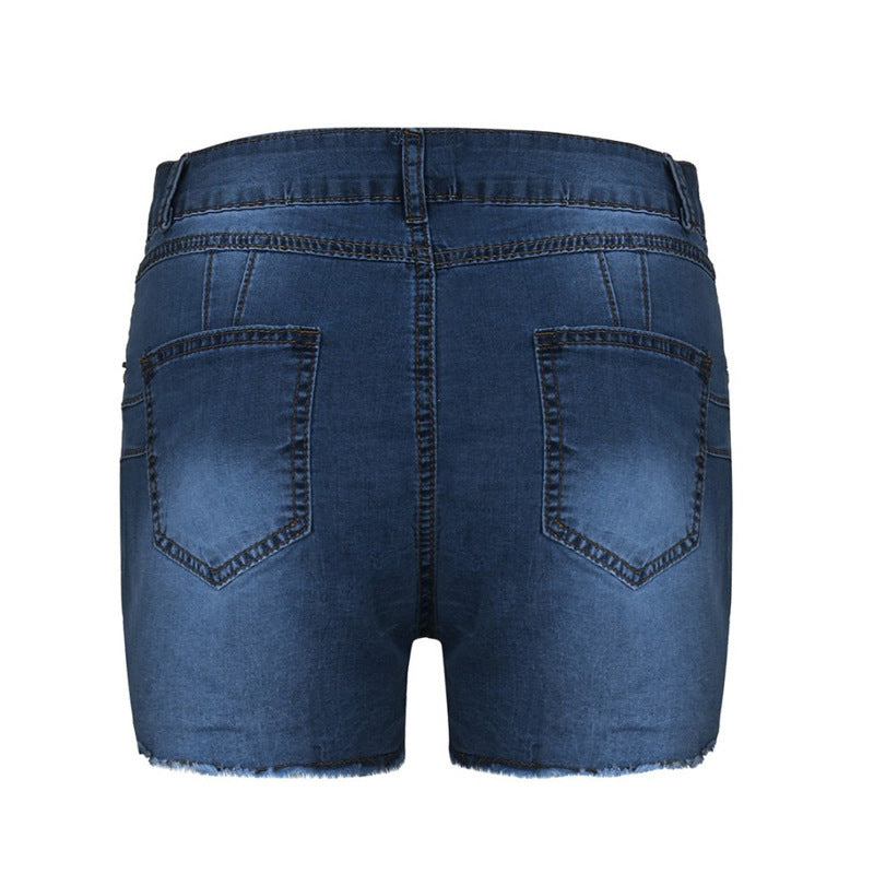 Women's Stretch Bottoms Slim Fit Ripped Tassel Denim Bottoms