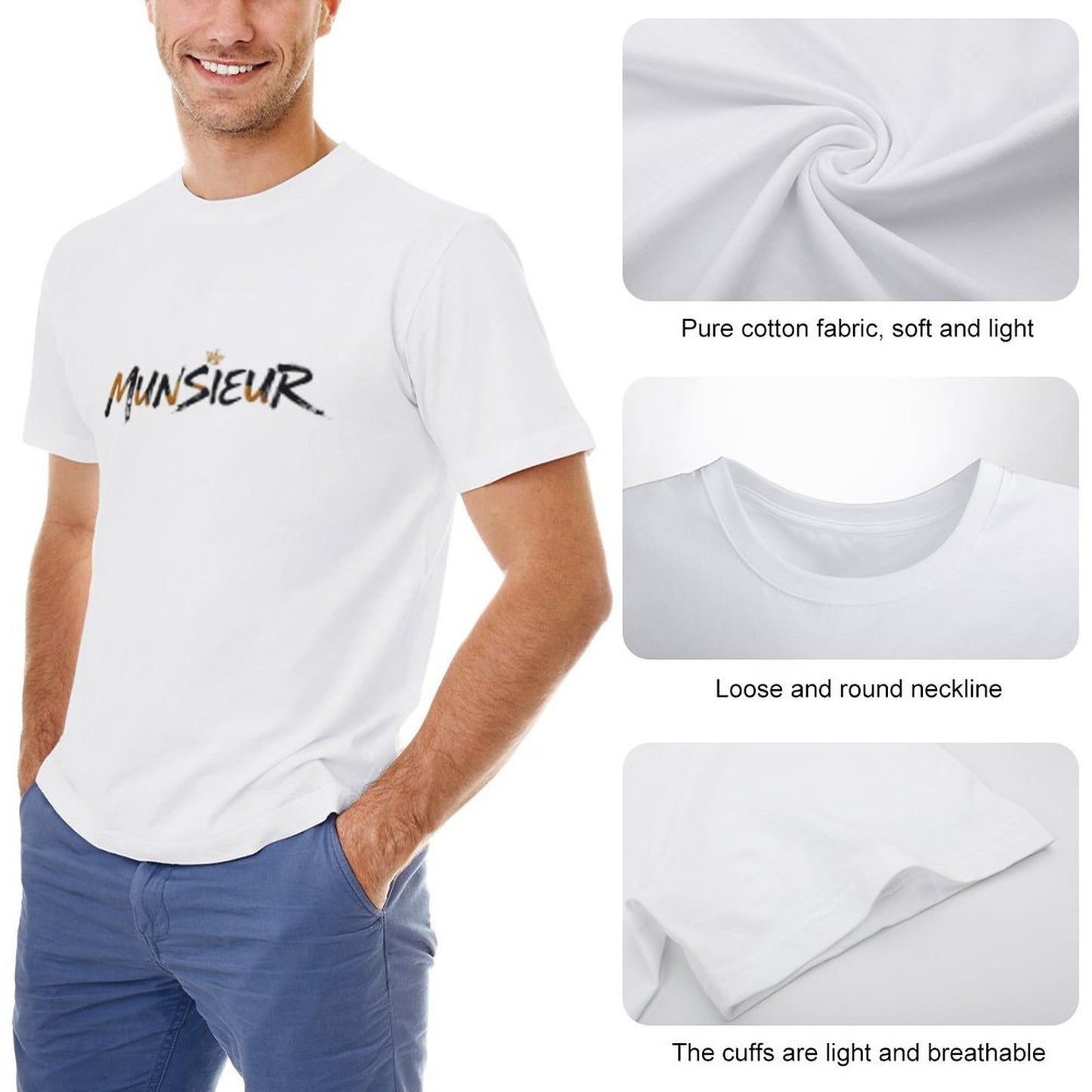 Munsieur Signature Men's Tee (High Definition & Front Printing)
