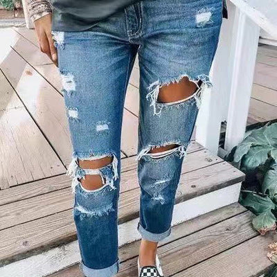 Ripped Jeans Personality Women's Jeans Comfortable Fit