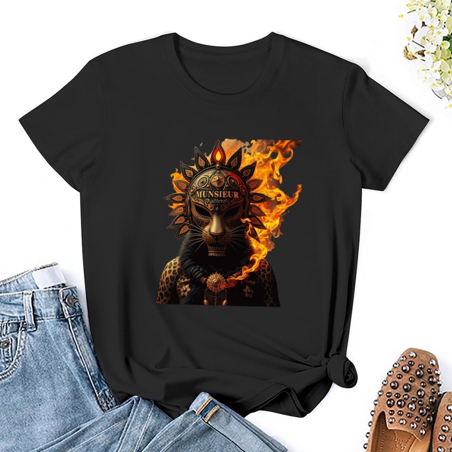 Lost Tribe of Munsieur T-Shirt for Women "Lioness" (High Definition & Front Printing)