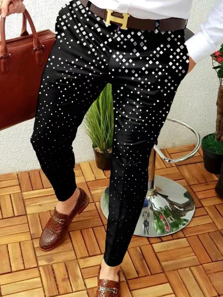 Men's Casual Abstract Contrast Micro-stretch Pants