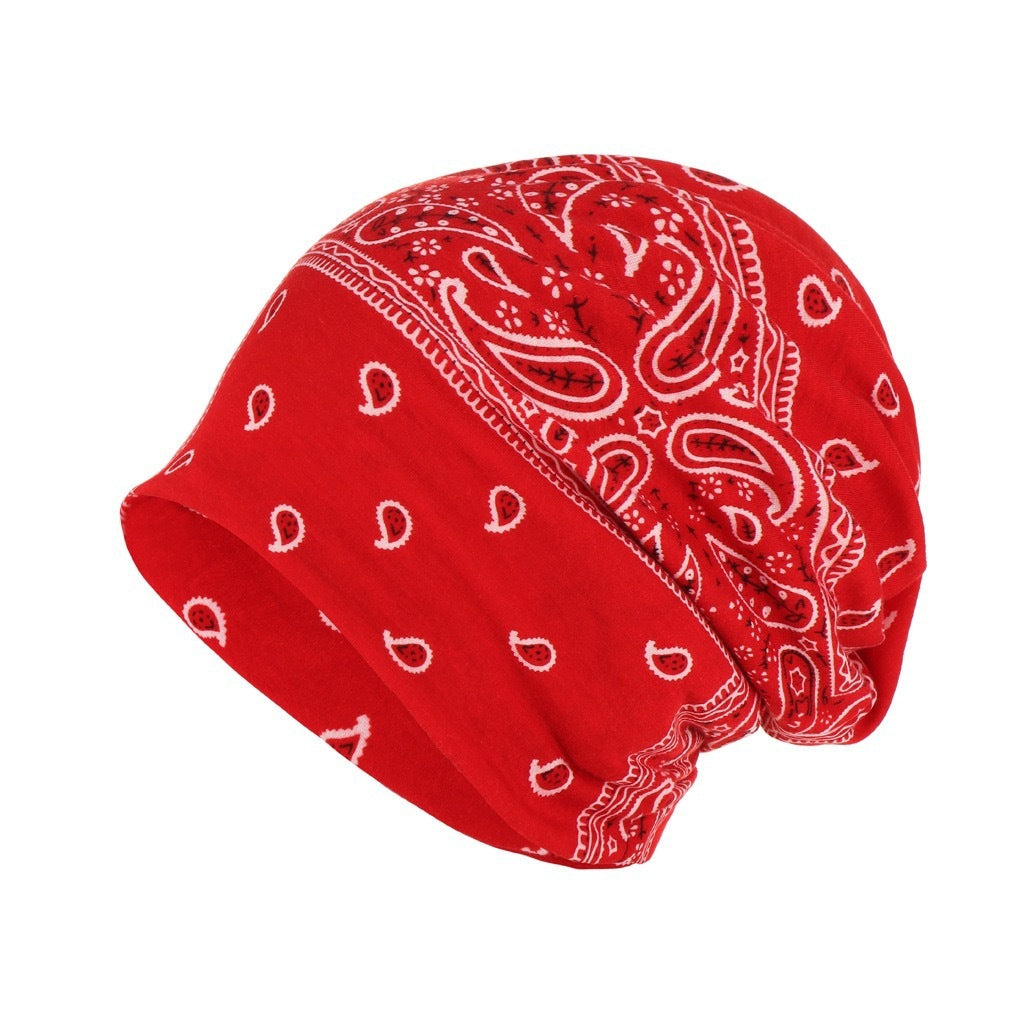 Bandanna Print Soft, Thin Cotton Men And Women Printed Paisley Pattern Fashion Sleeve Hat