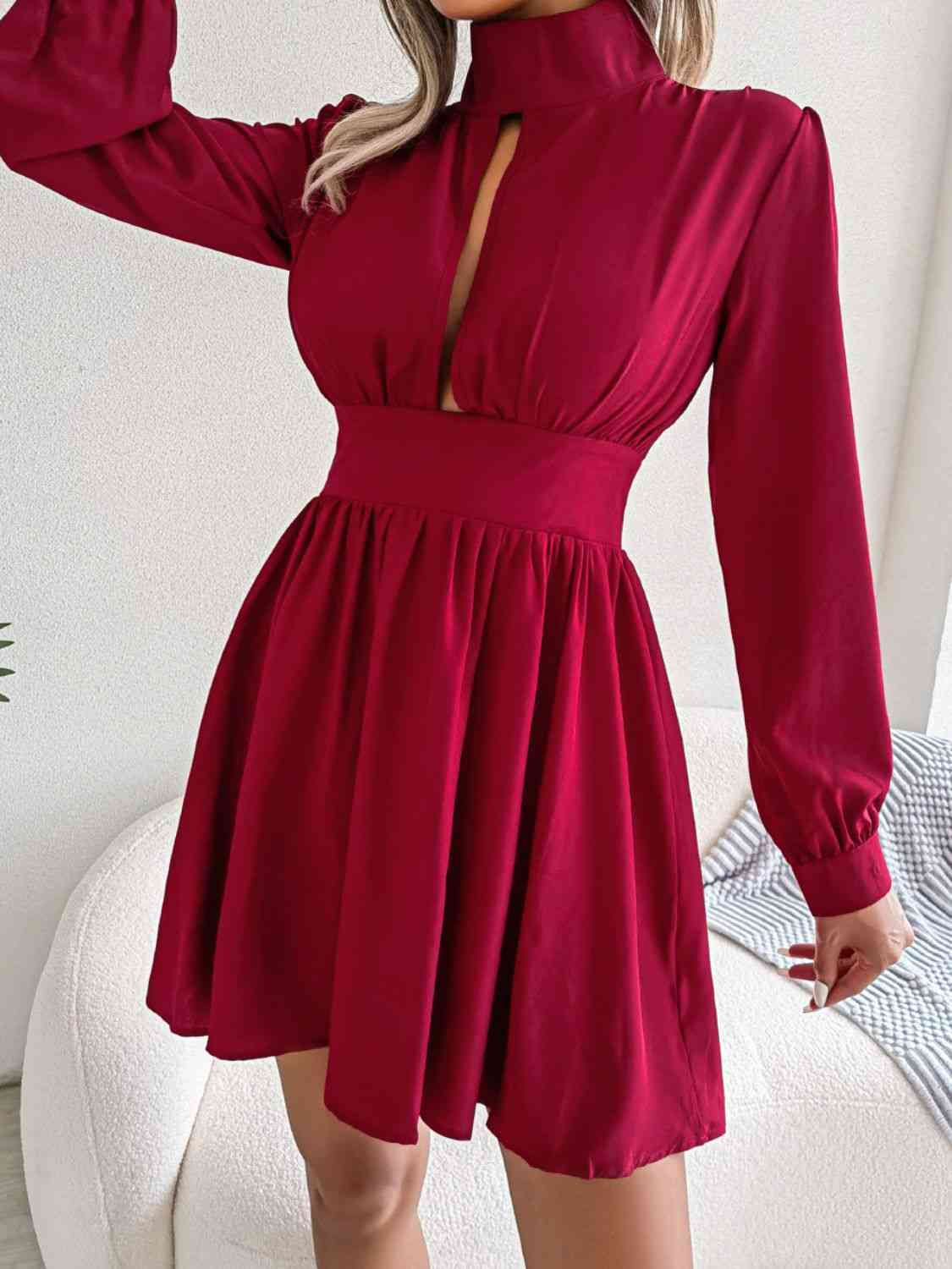 Cutout Turtle A-Line Mini Dress - Munsieur