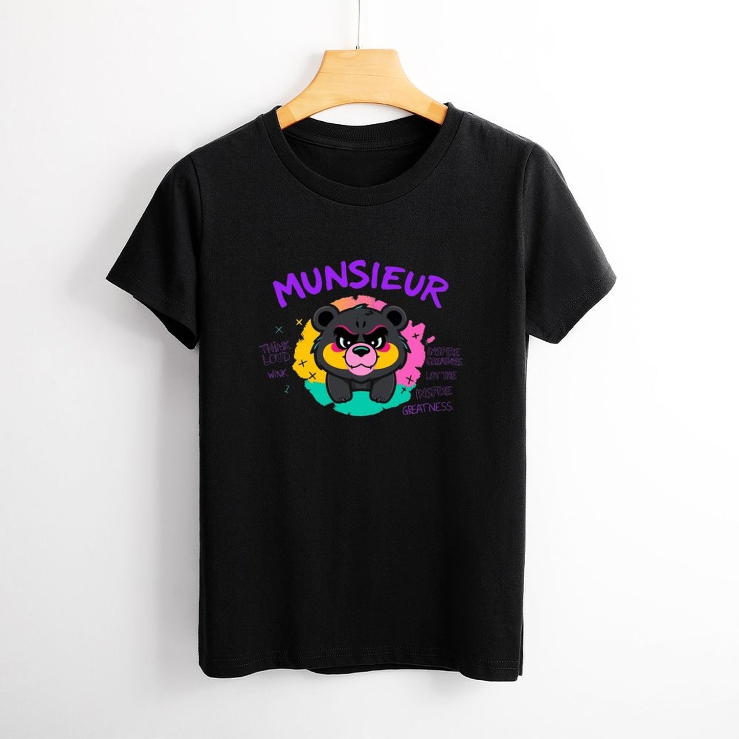 Women's Munsieur T-shirt "Think Loud" Teddy Bear T-shirt