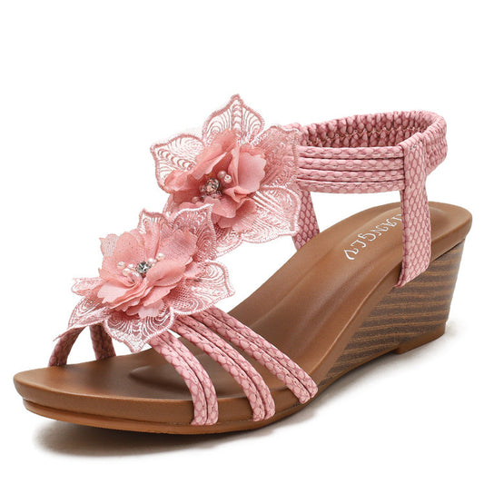 Women's Roman Bohemian Retro Flower Vacation Sandals