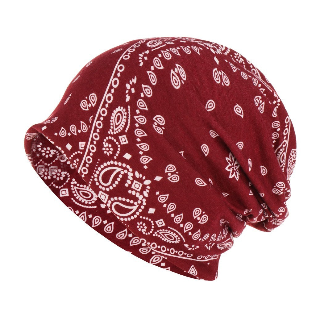 Bandanna Print Soft, Thin Cotton Men And Women Printed Paisley Pattern Fashion Sleeve Hat