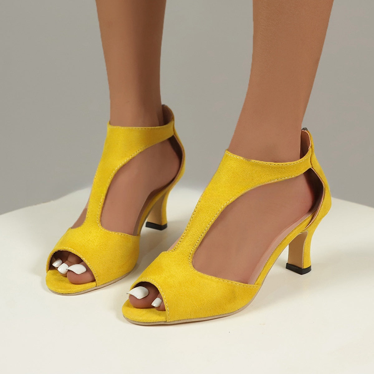 Women's Zippered High Heels Fish Mouth Heels