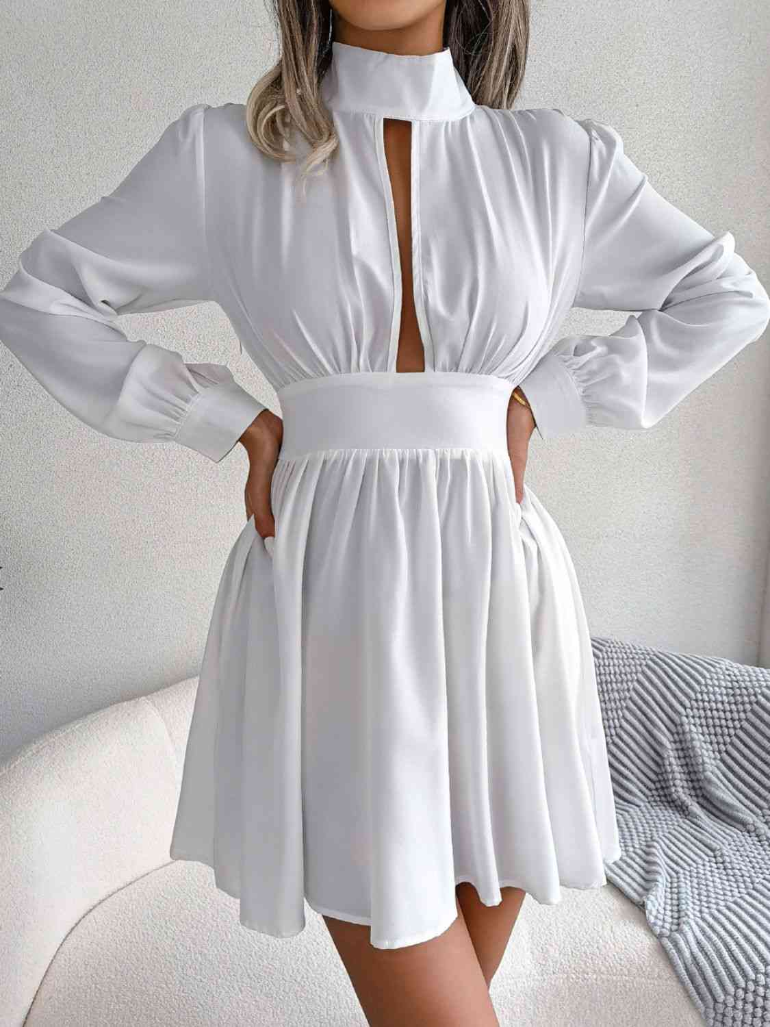 Cutout Turtle A-Line Mini Dress - Munsieur