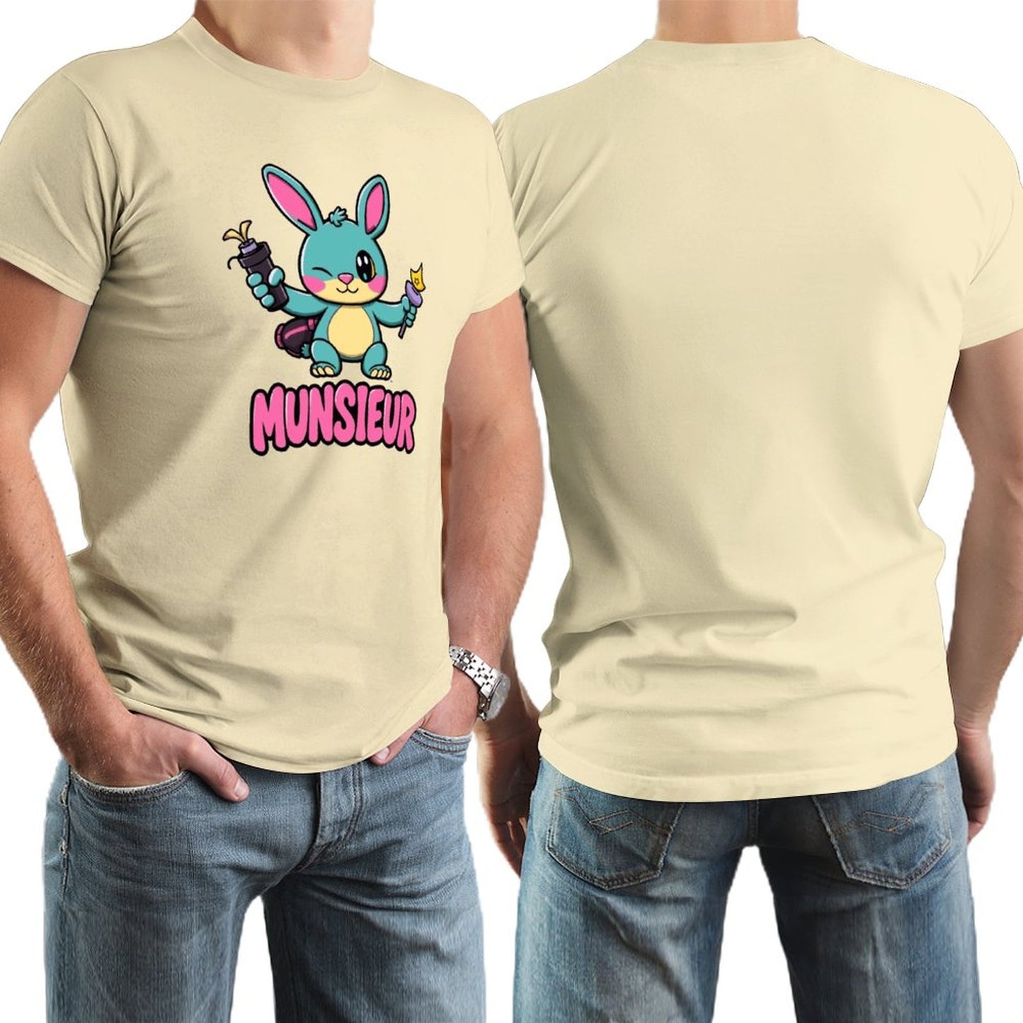 Munsieur Men's Tee Easter Bunny Collection "Blaze" Designer Tee for Easter