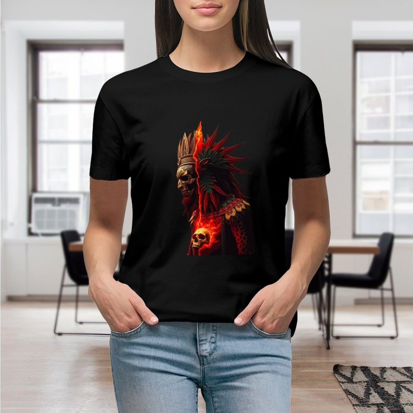 Lost Tribe of Munsieur T-Shirts for Women "Chief Kicka" (High Definition & Front Printing)