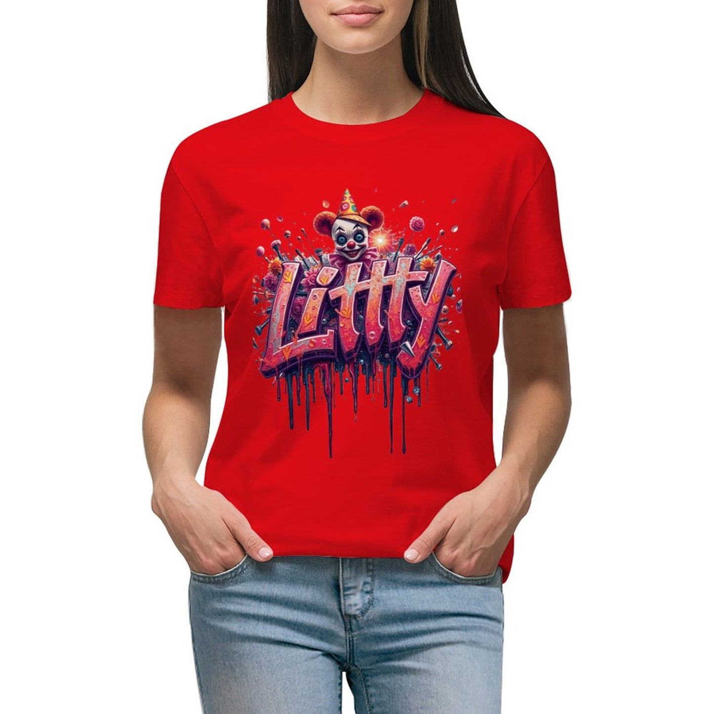 Munsieur Designer T-shirt for Women "Littty" Drip With Confidence Streetwear for Her