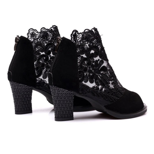 Women's Ankle Boots Summer Sexy Flower Plus Size 35-43